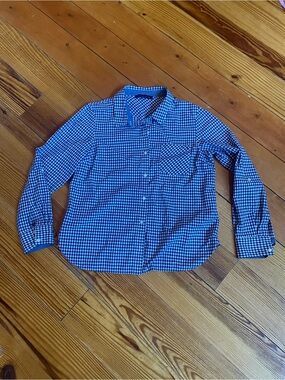 Tommy Hilfiger Blue and White Gingham Button-Down Shirt
